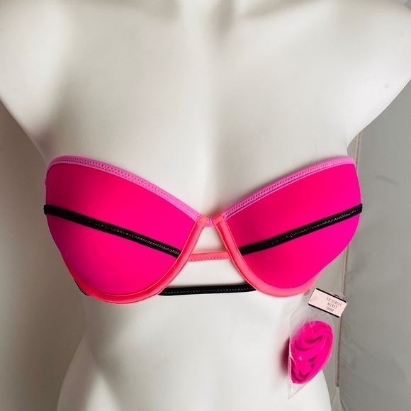 Victoria’s Secret The Flirt Bandeau neon pink 34D - Picture 1 of 7